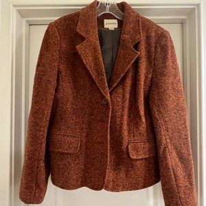 St. John's Bay Sz 14 burnt orange lined blazer. Button front and pockets.